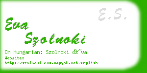 eva szolnoki business card